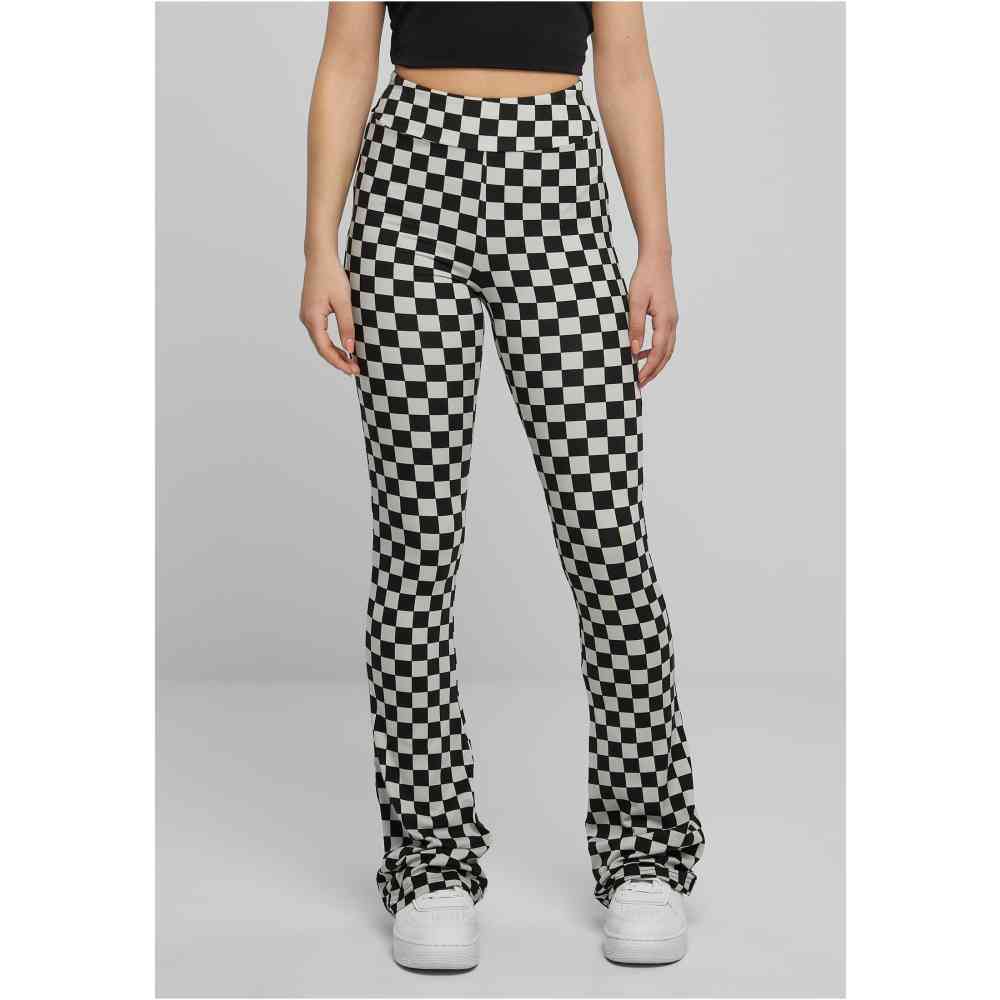 Urban Classics - Checked Boot Cut Gamaschen - Schwarz/Grau